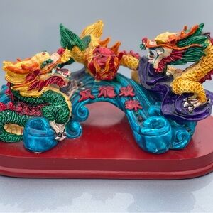 Red and Yellow Decorative Dragon Accents